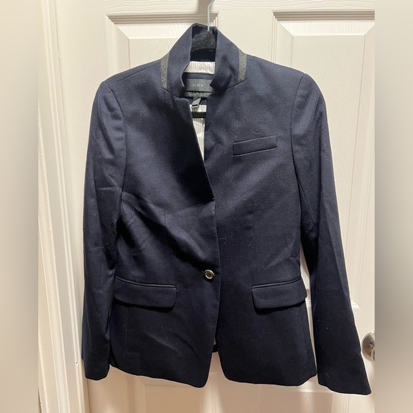 J. Crew | Navy Blue Wool Regent Blazer B0323 Sz 4 - Picture 1 of 8